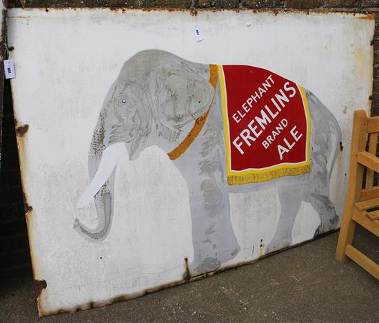 Large enamel sign Fremlins Elephant Ales